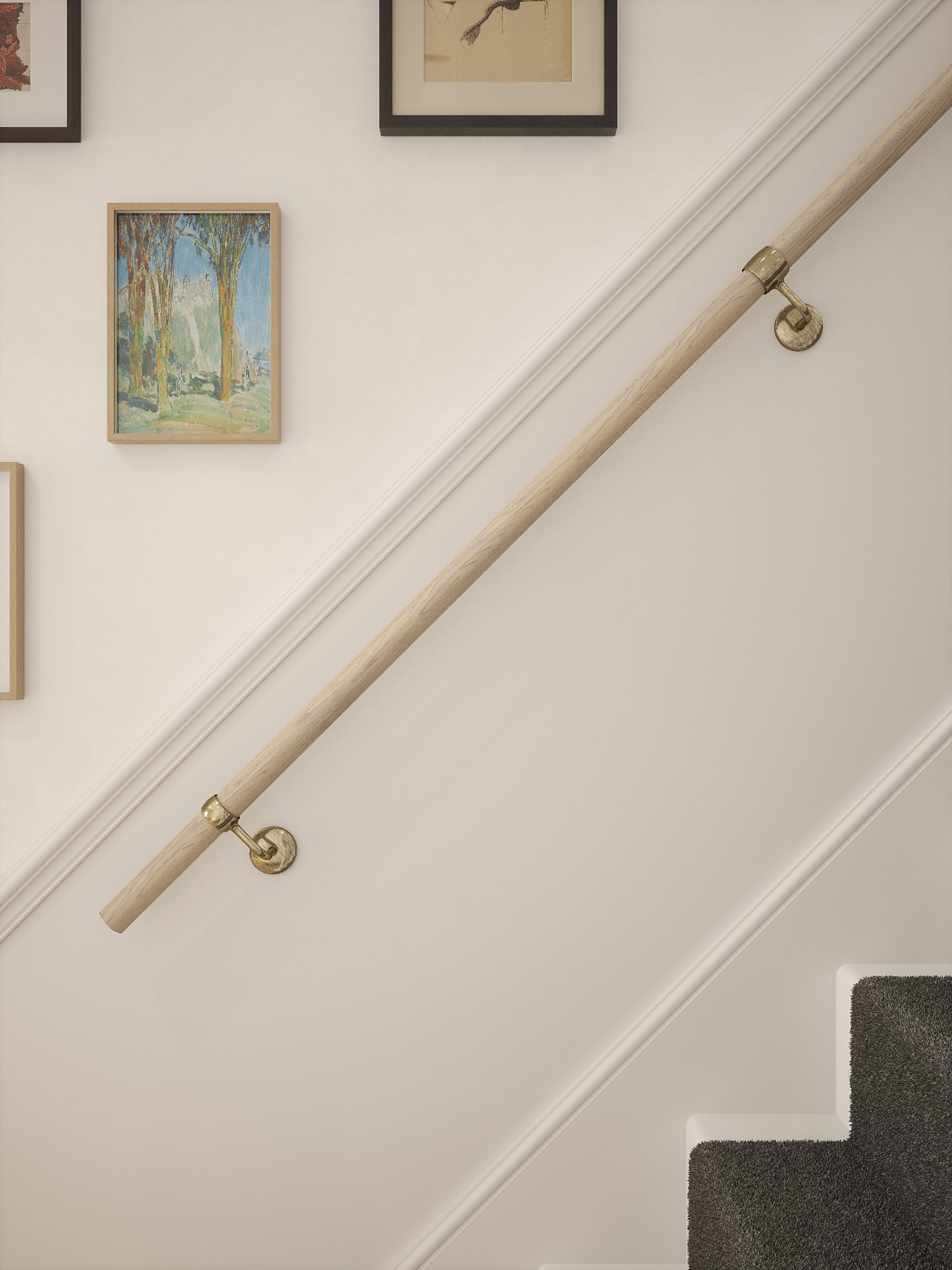 Stoneleigh Red Oak Straight Flight Handrail