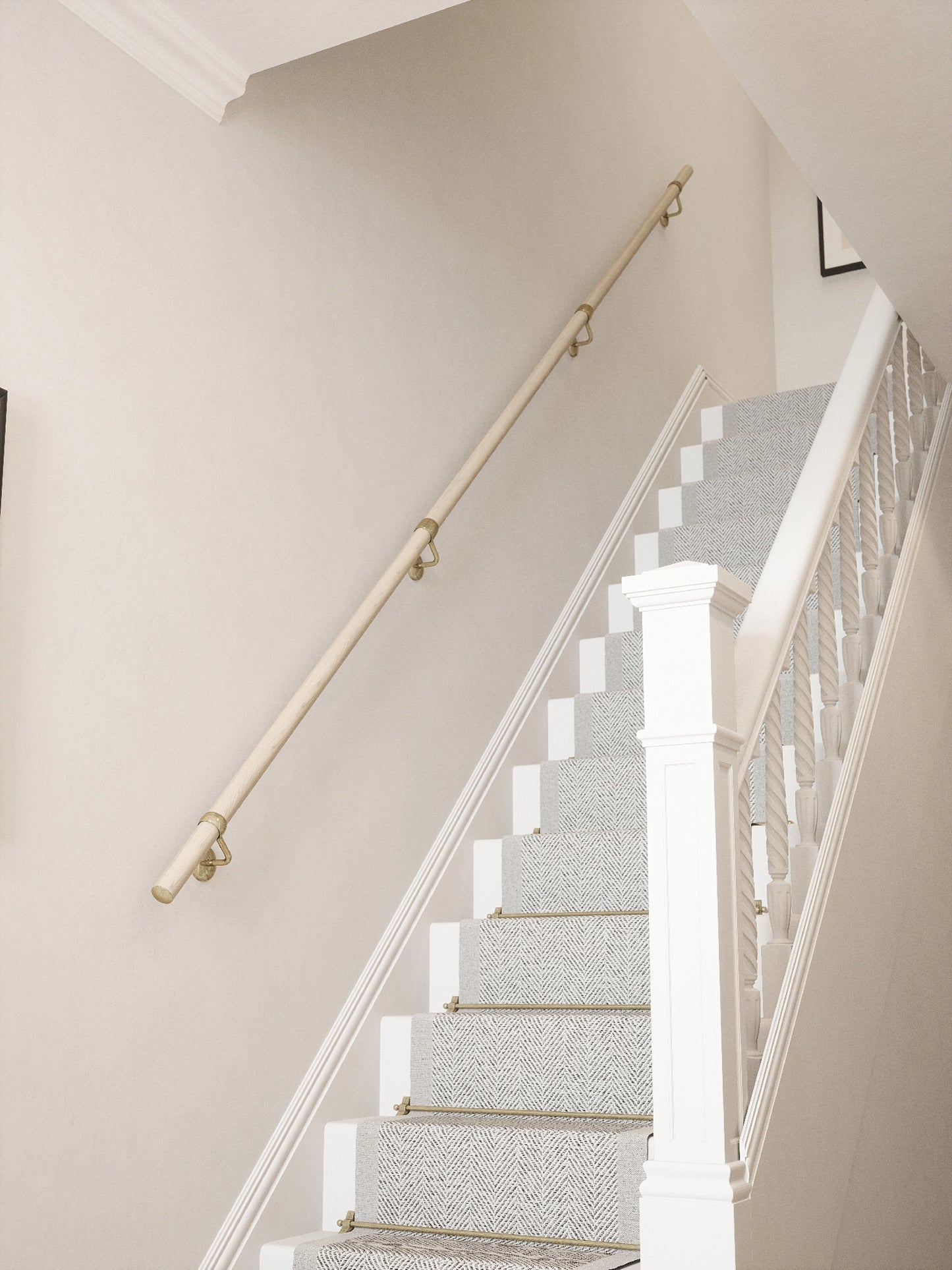 Ryton Teak Straight Flight Handrail