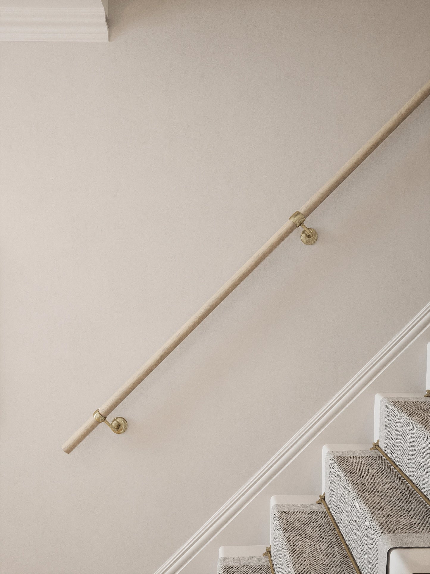 Ryton Teak Straight Flight Handrail