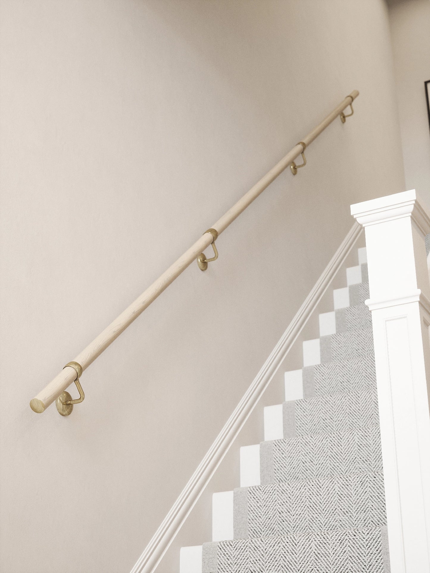 Ryton Teak Straight Flight Handrail