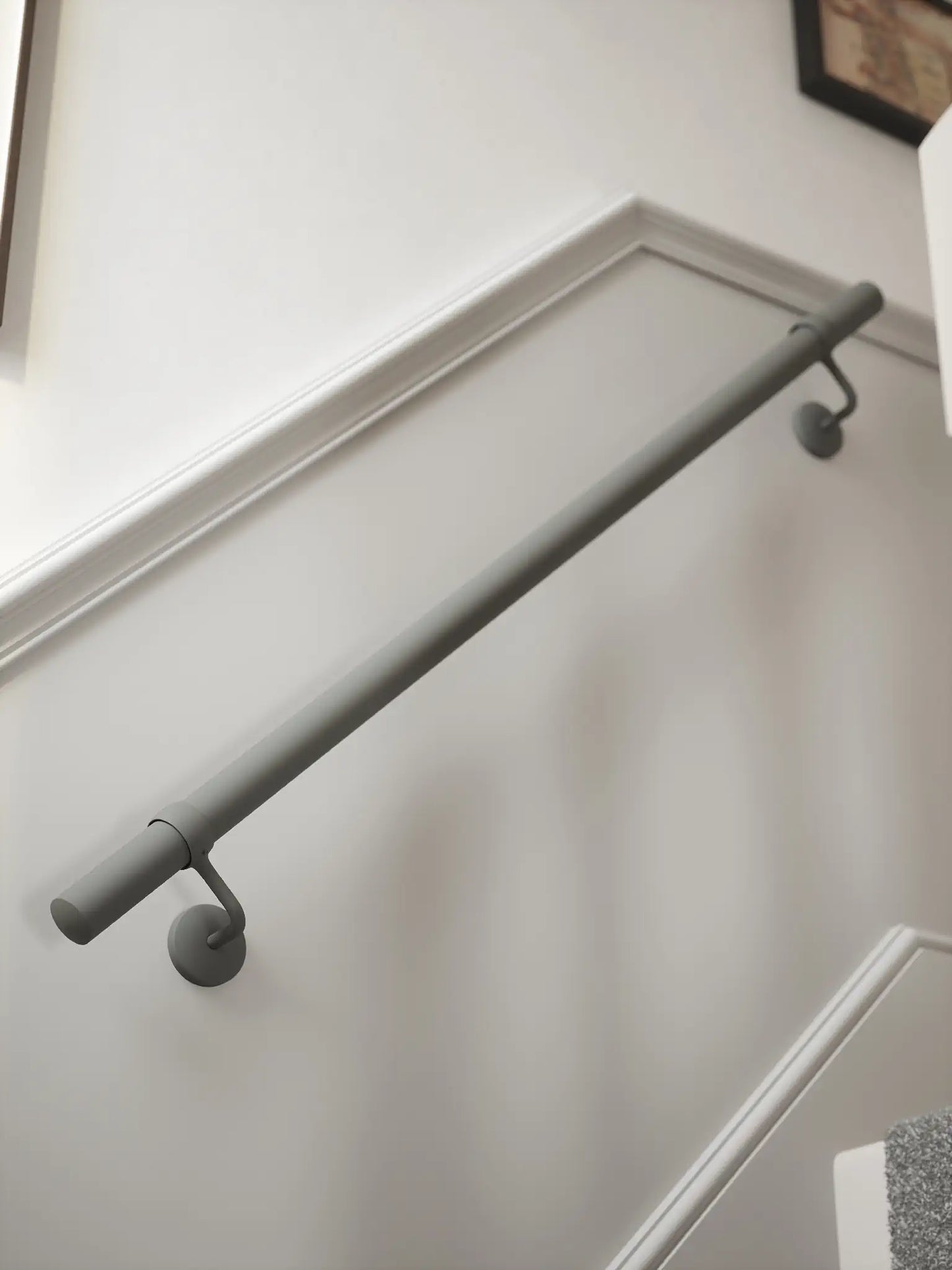 Luddington textured grey straight flight handrail in 1.2m variation