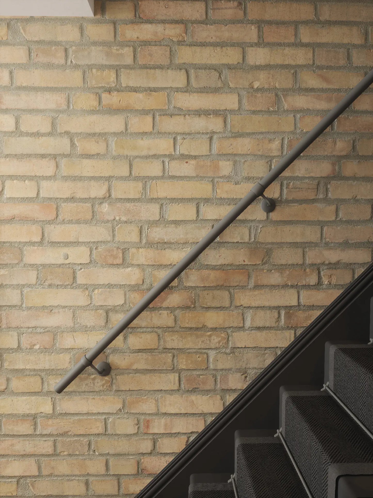 Luddington Textured Grey Straight Flight Handrail