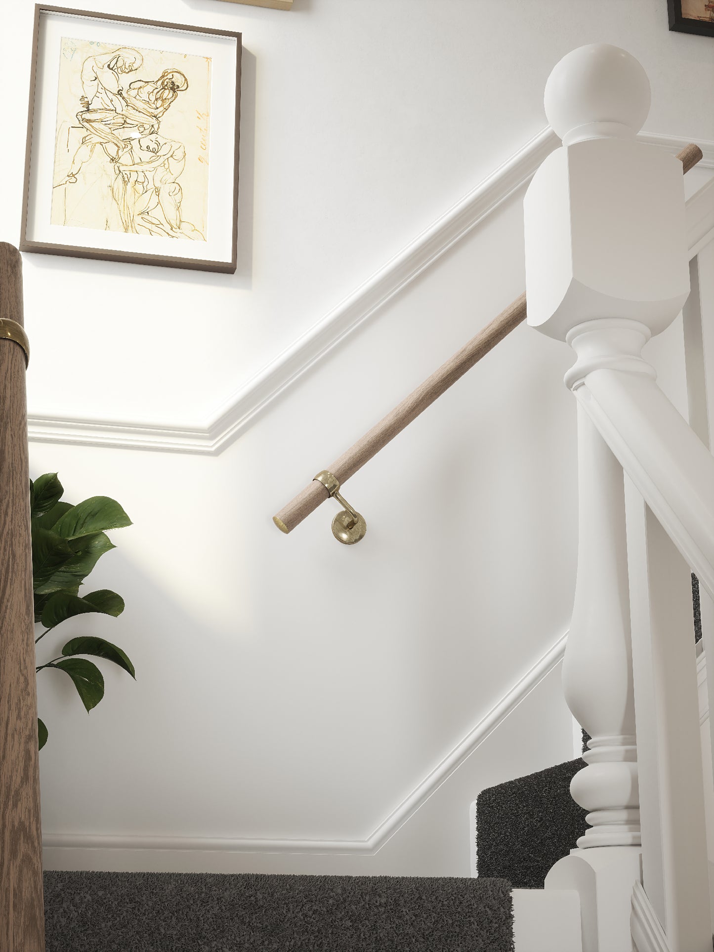 Oversley Walnut Straight Flight Handrail
