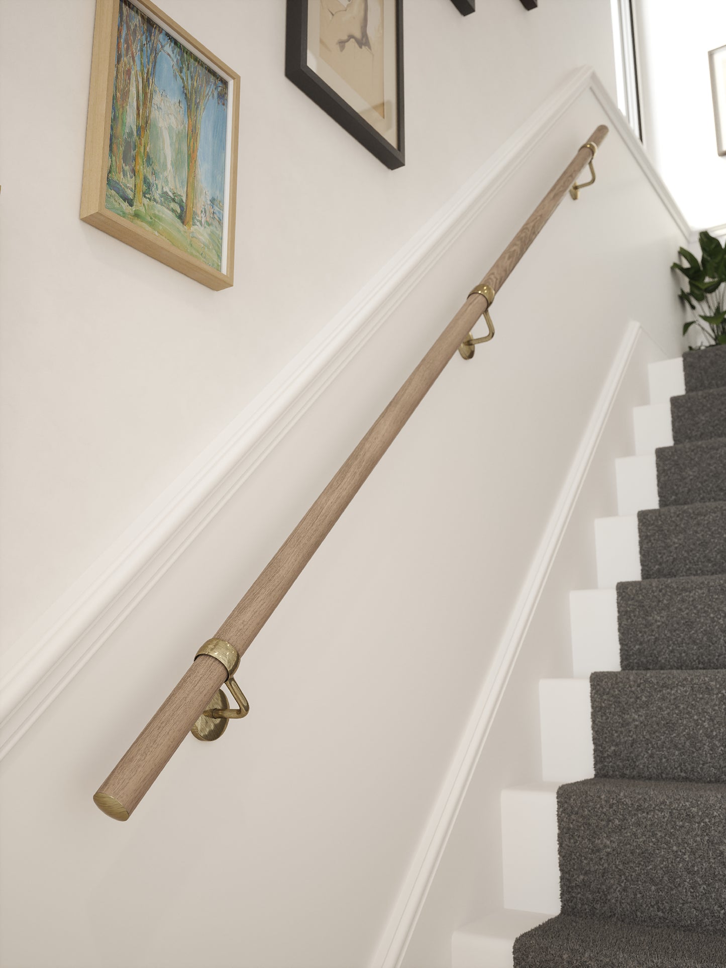 Oversley Walnut Straight Flight Handrail