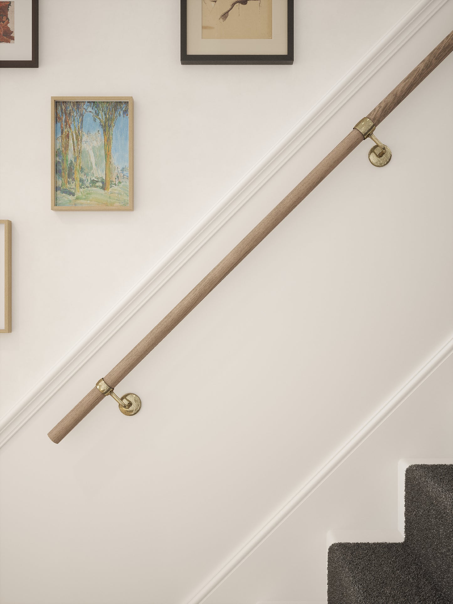 Oversley Walnut Straight Flight Handrail