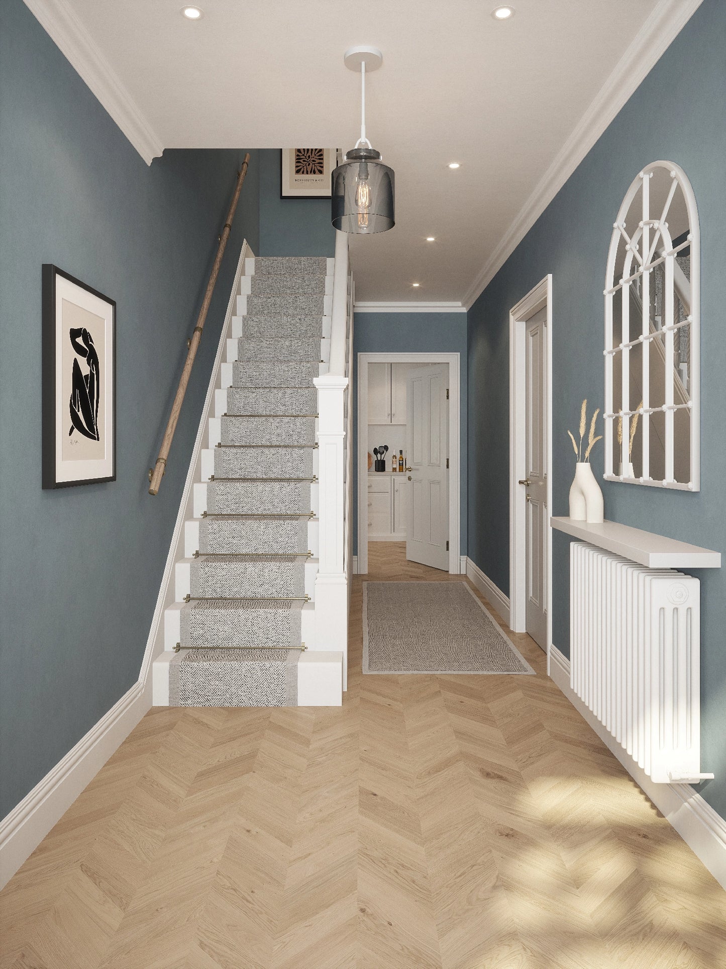 Oversley Walnut Straight Flight Handrail