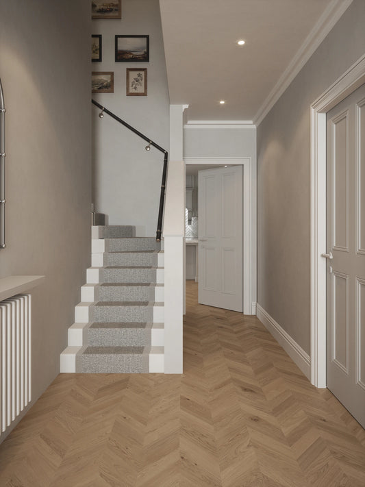 Enville Charcoal Single Winder Handrail with Harbury Brushed Silver brackets