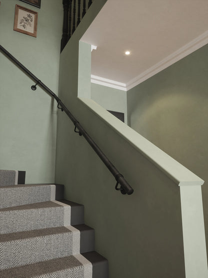 Enville Charcoal Single Winder Handrail with Kineton Matt Black brackets