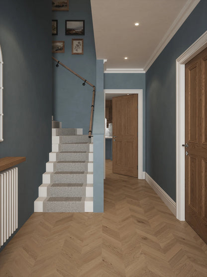 Oversley Walnut Single Winder Handrail with Kineton Matt Black brackets