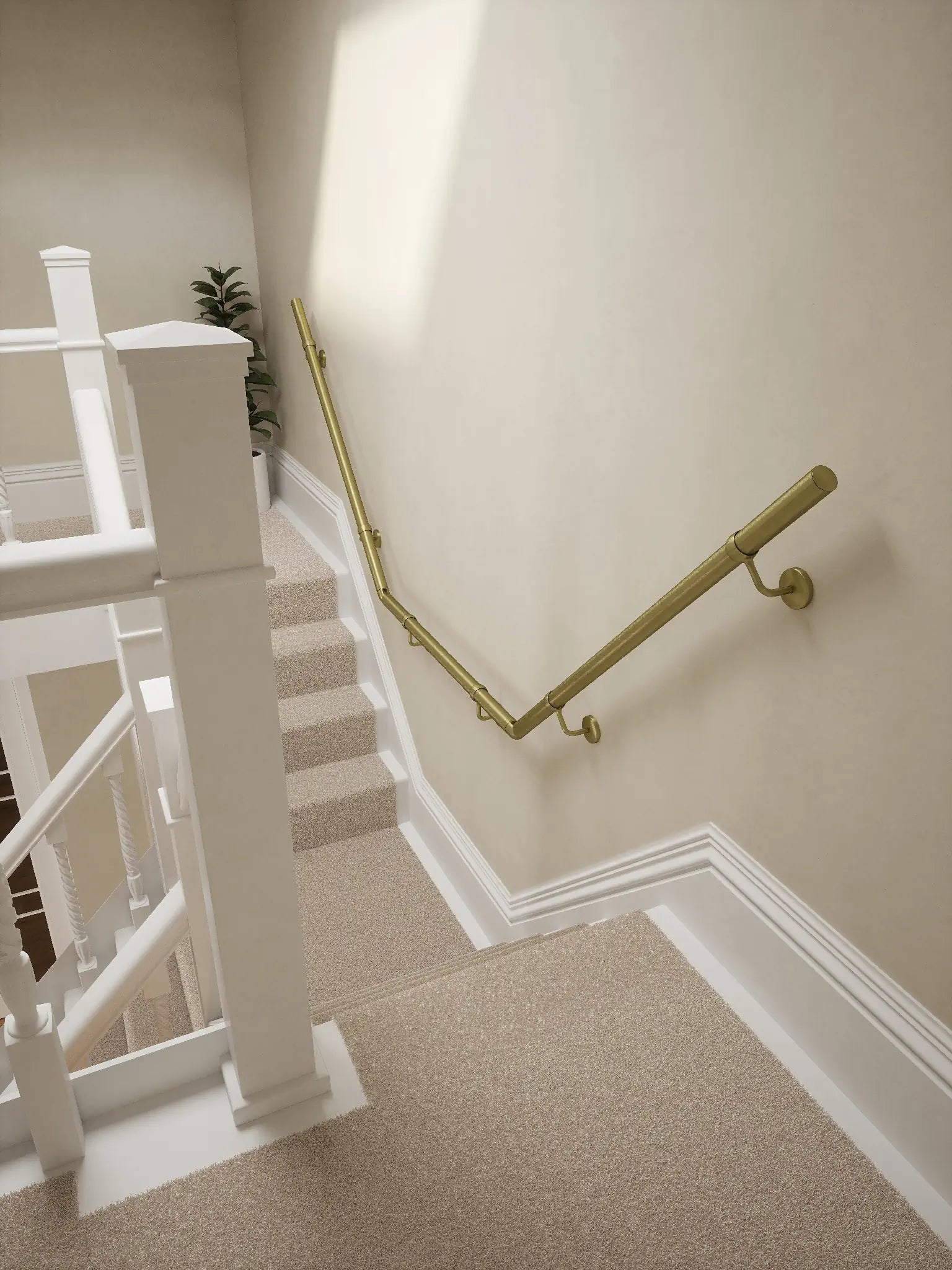 Ashorne Satin brass T shape handrail 
