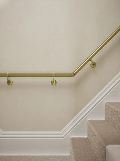 Ashorne satin brass t shape handrail system