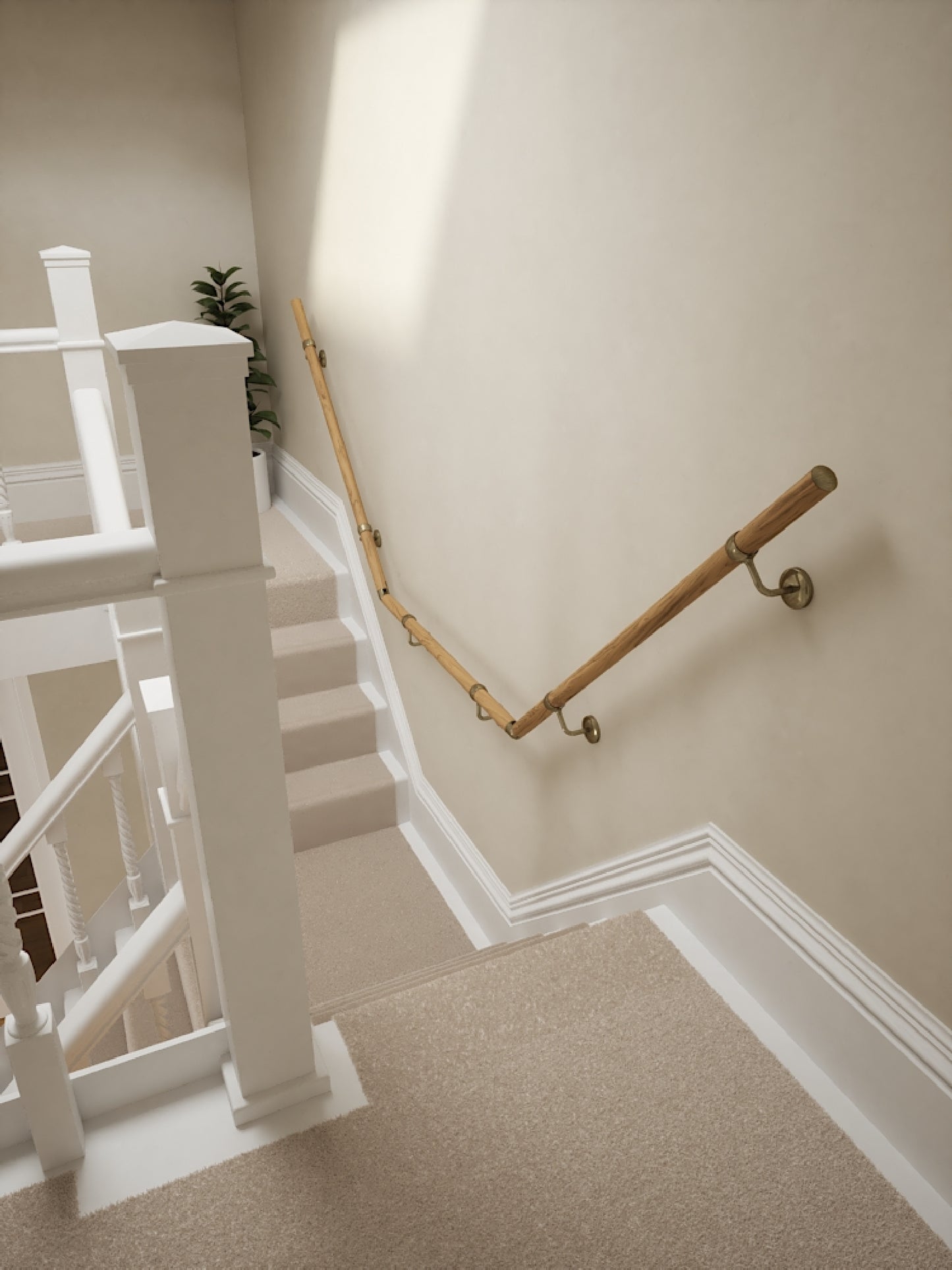 Packwood Light Oak T-Shape Handrail