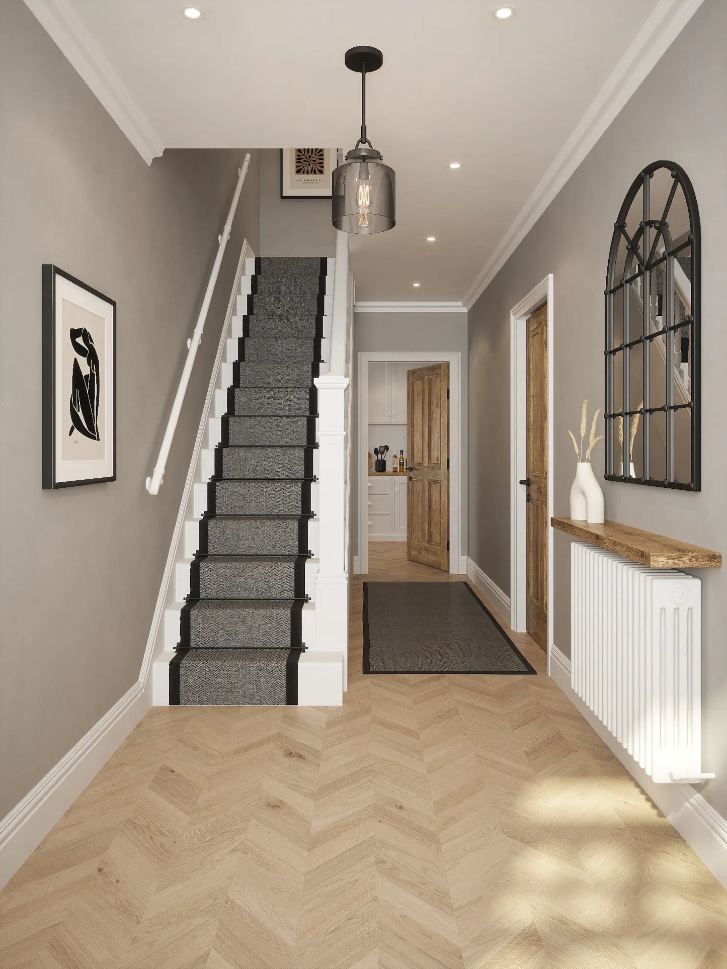 Matt white 3.6m straight run handrail kit