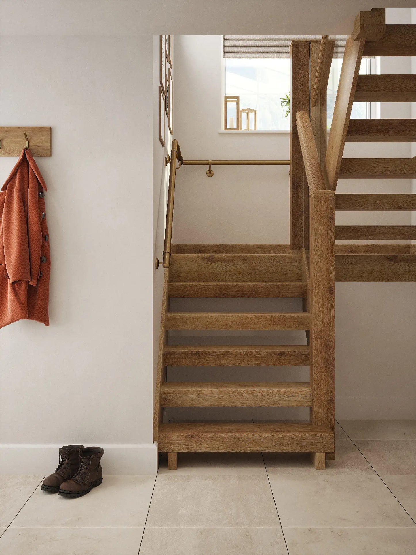 Loxley Antique Brass Half Turn Handrail