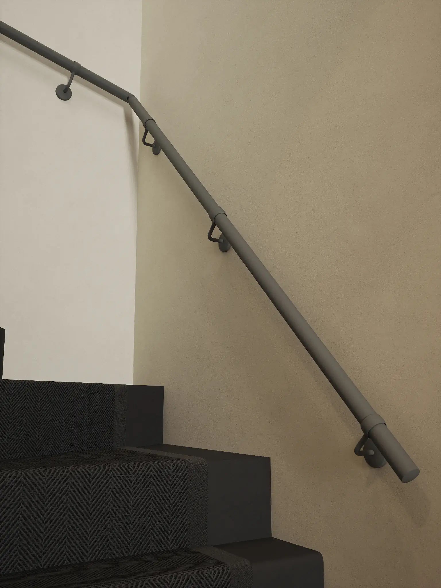 Luddington Textured Grey Double Winder Handrail