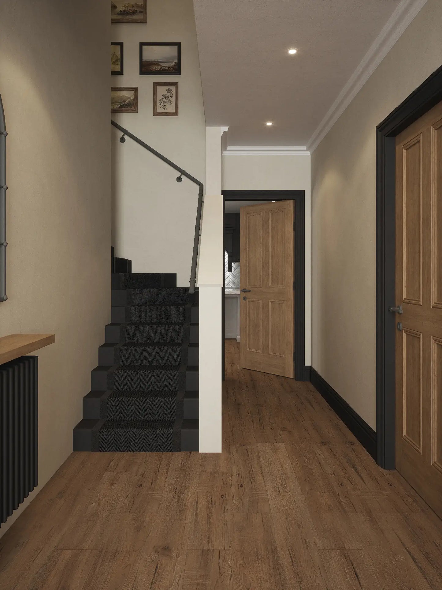 Luddington Textured Grey Single Winder Handrail