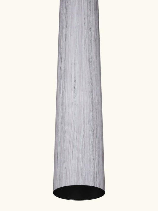 Grey wood effect handrail pole closeup of grain