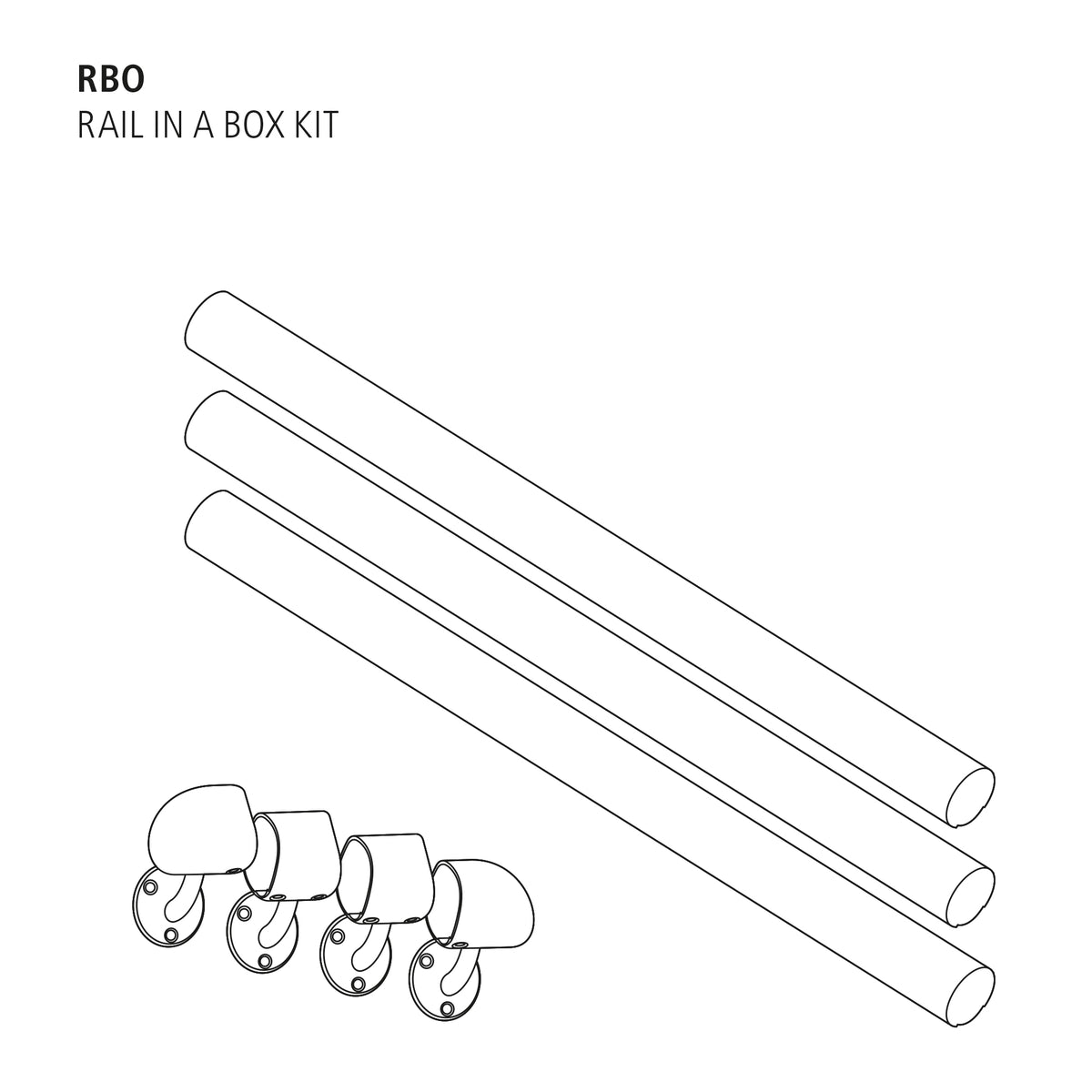 54mm Round 3.6m Solid Oak Handrail Kit - Chrome Fittings or Brushed Nickel Fittings