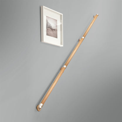 54mm Round Pine Handrail Kit - Chrome or Brushed Nickel Fittings