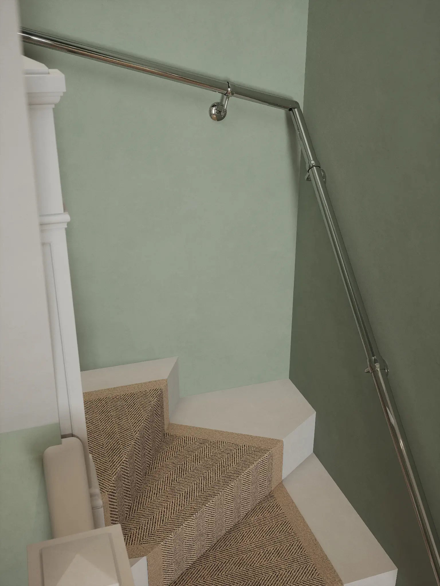 Radway Chrome Double Winder Handrail Handrails Direct radway-chrome-double-winder-handrail-handrails-direct