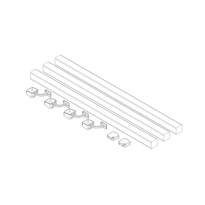 Contemporary 3.6m Solid Oak Handrail Kit - Chrome Fittings