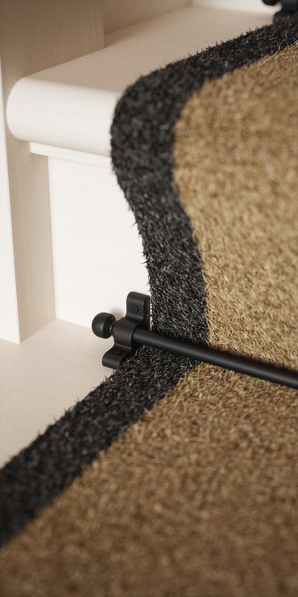 Kineton Matt Black Stair Rod with Ball Finials