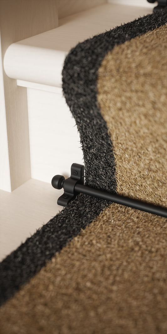 Kineton Matt Black Stair Rod with Ball Finials