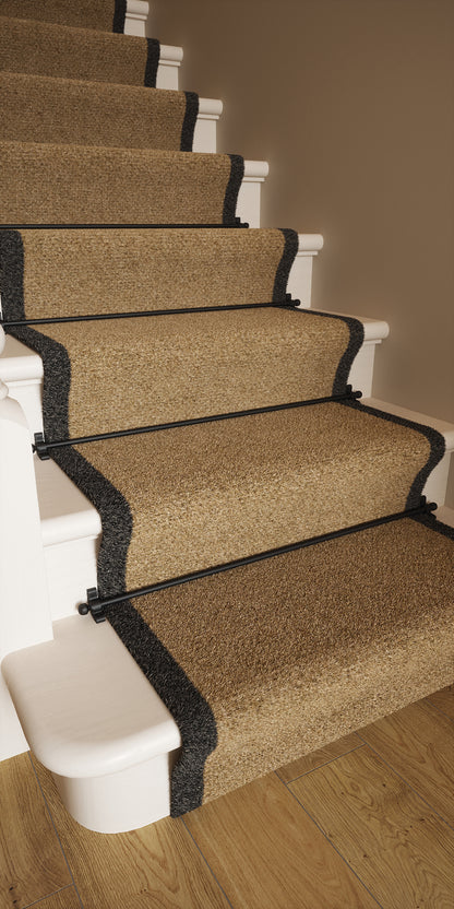 Kineton Matt Black Stair Rod with Ball Finials