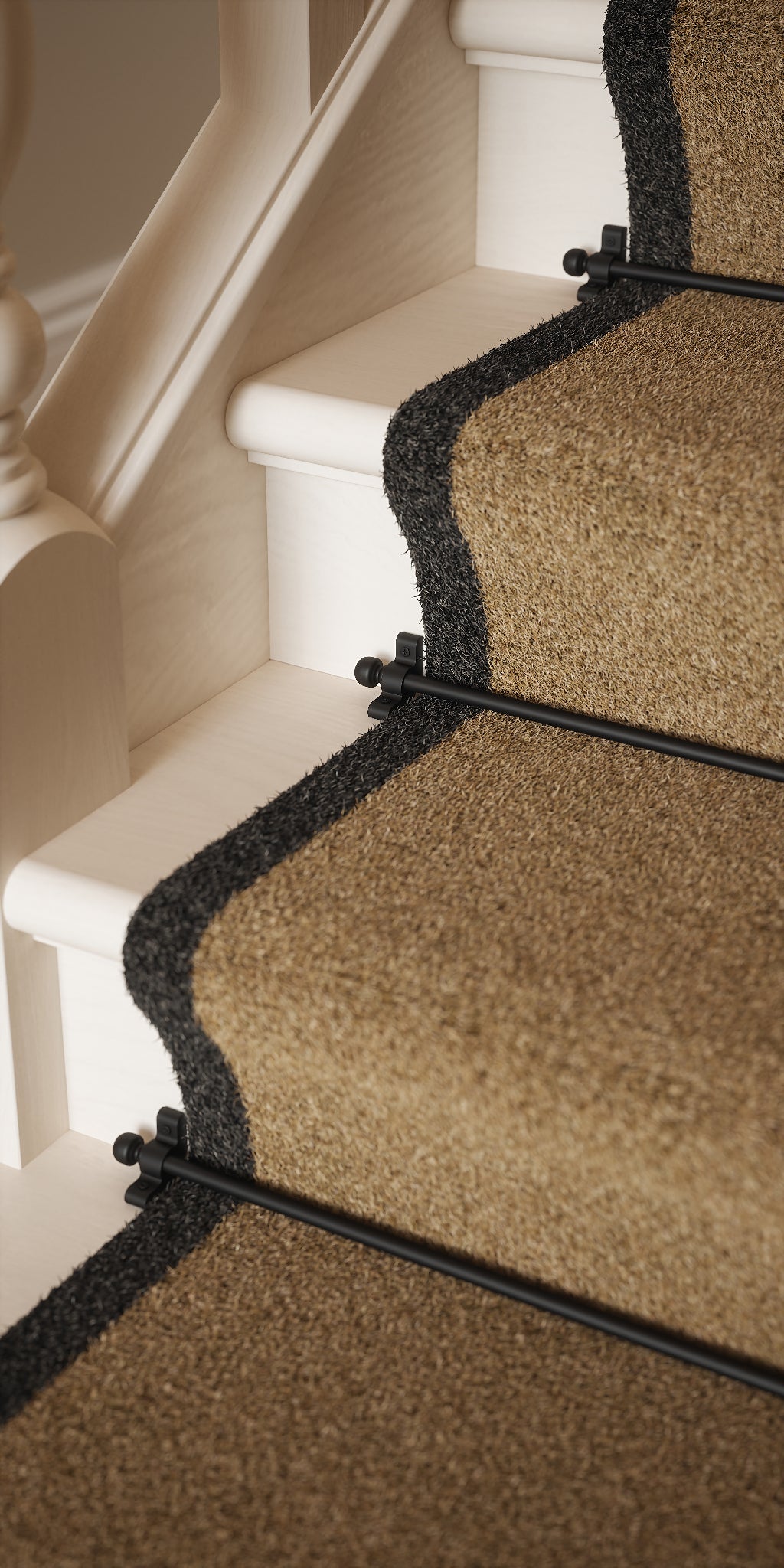 Kineton Matt Black Stair Rod with Ball Finials