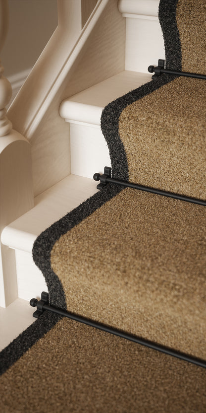 Kineton Matt Black Stair Rod with Ball Finials