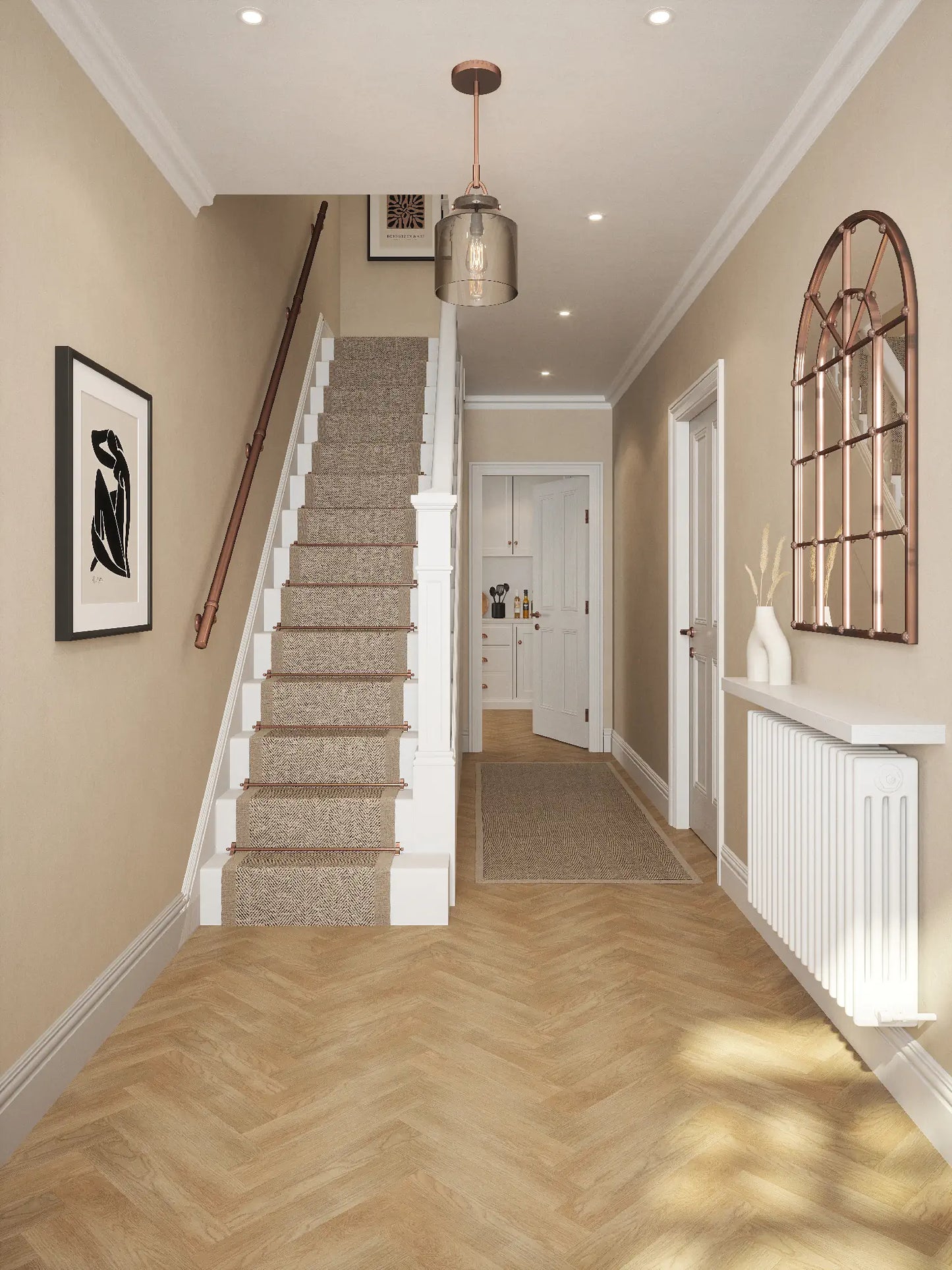 Sambourne Antique Copper Straight Flight Handrail